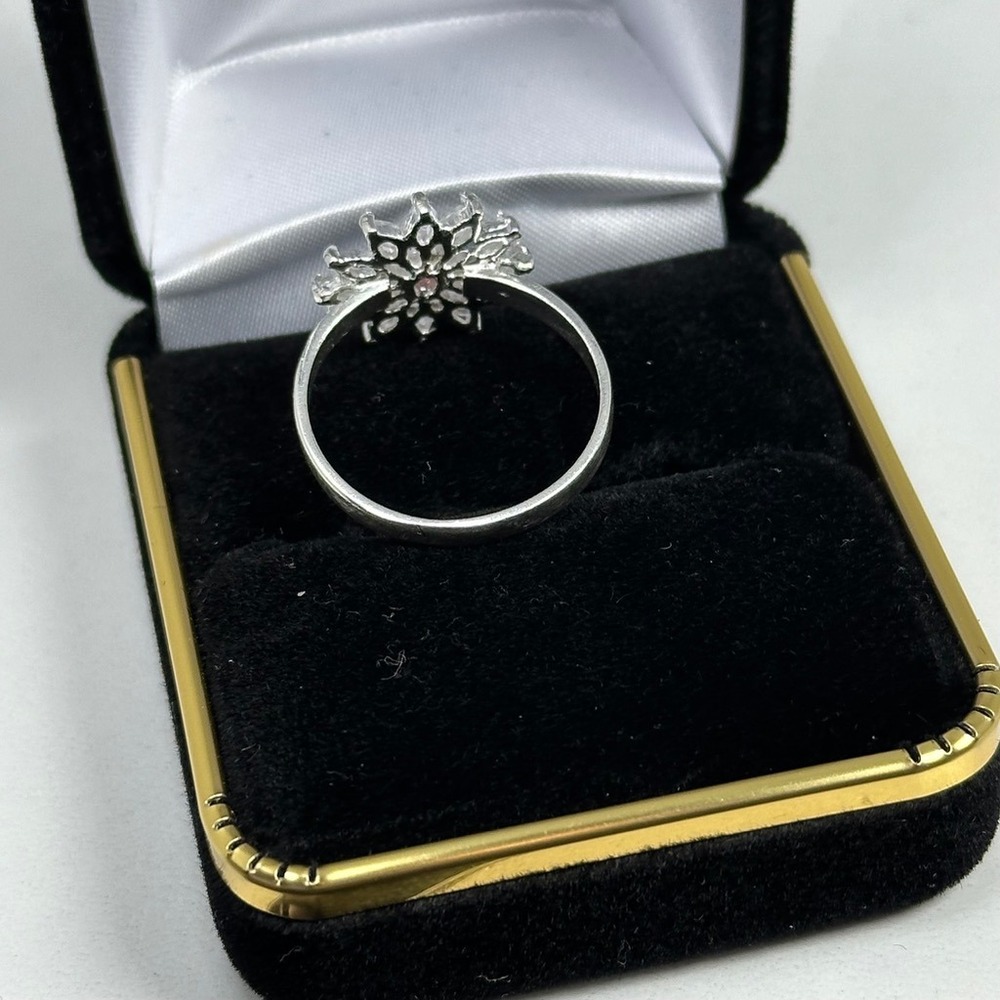 Vintage Mexico 925 Sterling Silver Flower Cluster Ring Size 8.5 - Picture 4 of 8